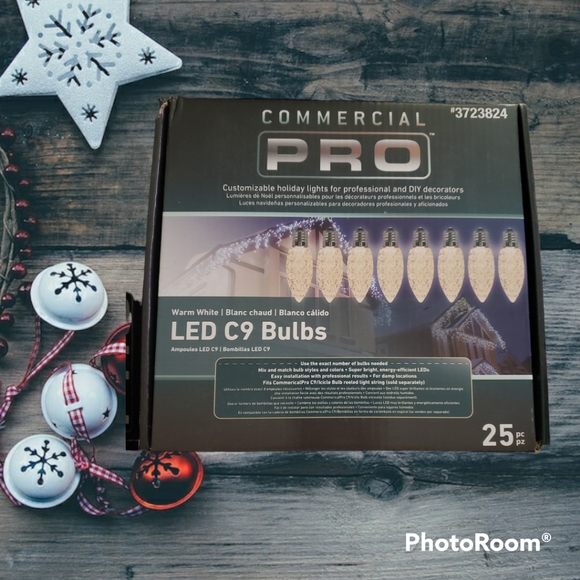 Gemmy Holiday New Commercial Pro Led C9 Christmas Lights 25ct